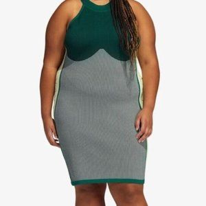 Adidas Originals Women's Green Black yellow Ivy Park Logo Dress GV3970